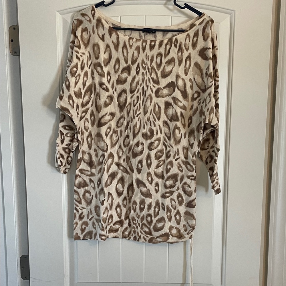 Express Brown Leopard Print Blouse
